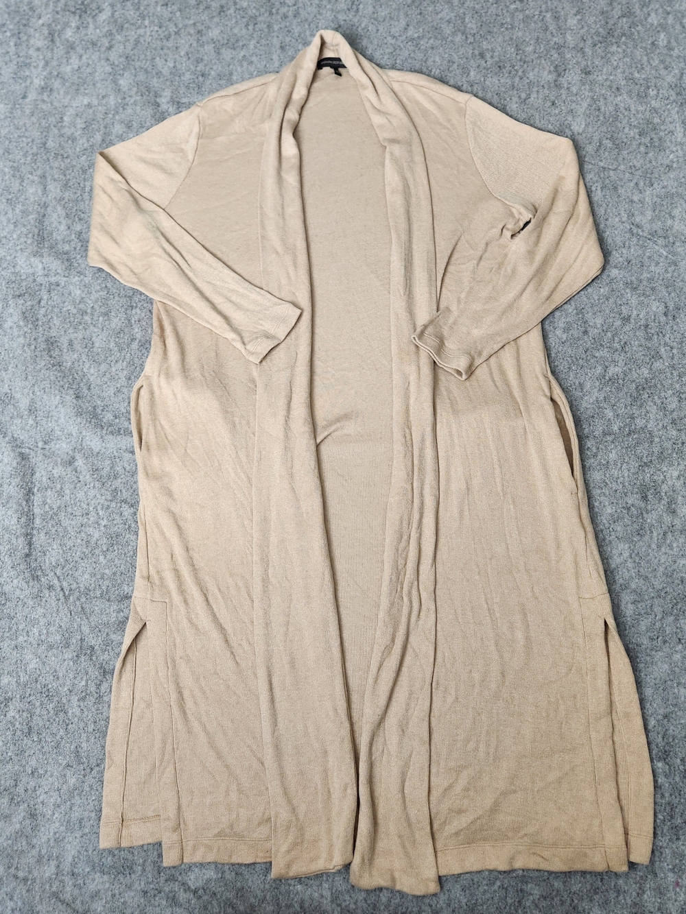 Banana Republic Open Long Cardigan Sweater Women's M Brown Pockets Duster Winter